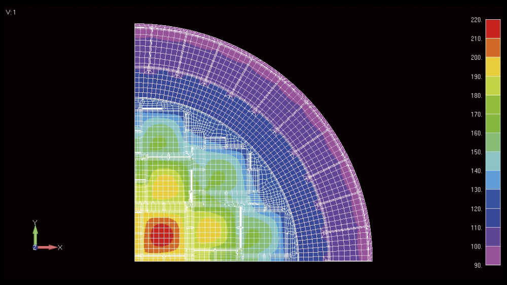 Example of cask thermal analysis by slice model (ABAQUS)