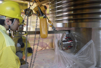 Removal & maintenance of NFT-type cask trunnionn